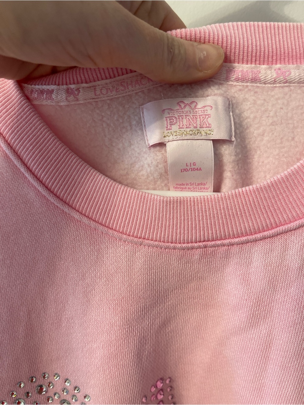 NWT Pink X LoveShackFancy Bling Dog Sweatshirt Dress L - Picture 4 of 10